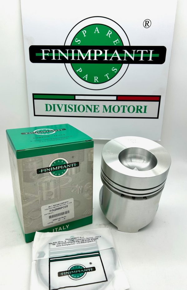 FIN2966PC05 PISTON ADAPTABLE A HURLIMANN H360-H470  D.110,50 ADAPTABLE A 0.058.0060.6 Diametro Camera di Combustione (D) 59 mm Numero segmenti 3 Nr Diametro spinotto (F) 35 mm Altezza (A) 130 mm Profondità Camera di Combustione (C) 26 mm