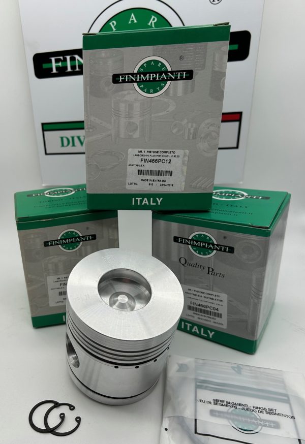 FIN466PC12 LAMBORGHINI FL2/4 PIST.COMPL. D.93.20 Diametro spinotto (F)30 mm Altezza (A)105 mm Profondità Camera di Combustione (C)18 mm Lunghezza spinotto (E)77 mm Diametro pistone 93.20 mm Compressione (B)63mm Diametro Camera di Combustione (D) 42 mm Numero segmenti 5